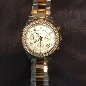 Clear/Rose Gold Michael Kors Watch